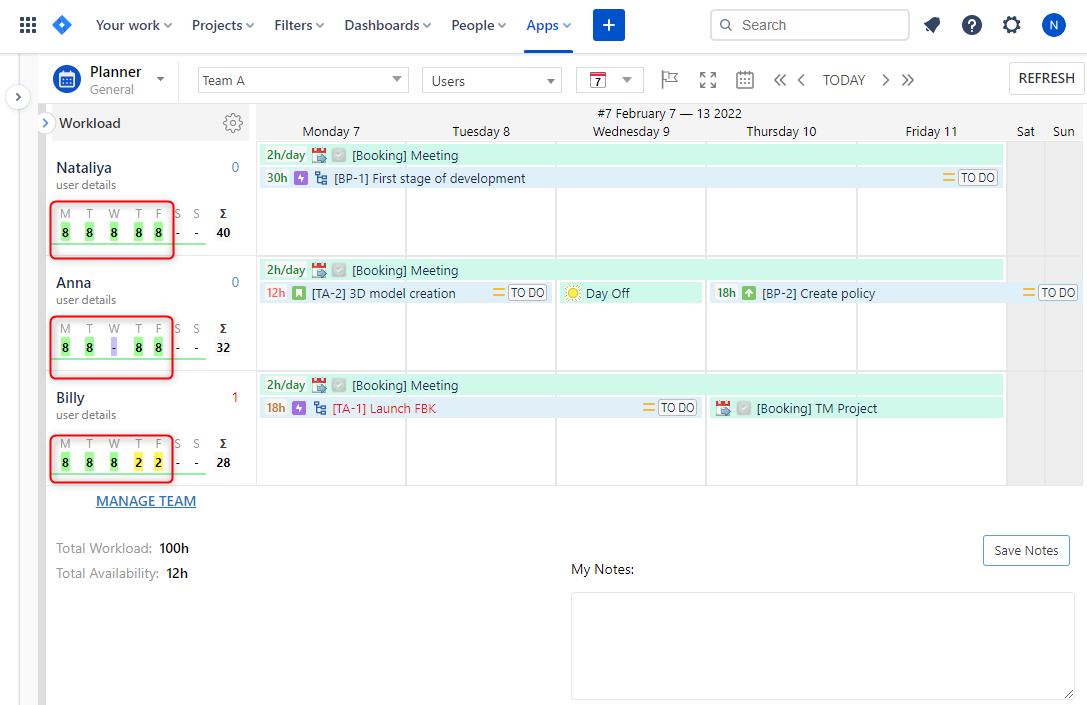 Team Capacity in Jira