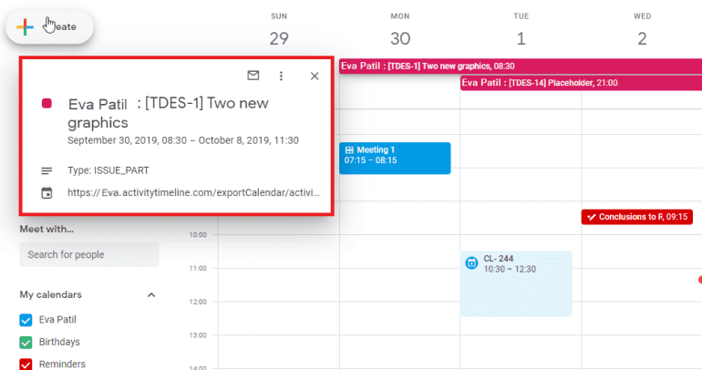Display Jira tasks in Google calendar 
