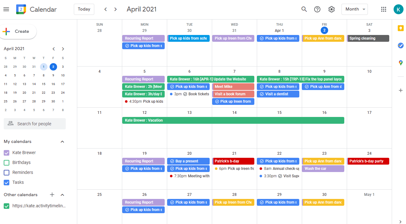 Google Calendar integration
