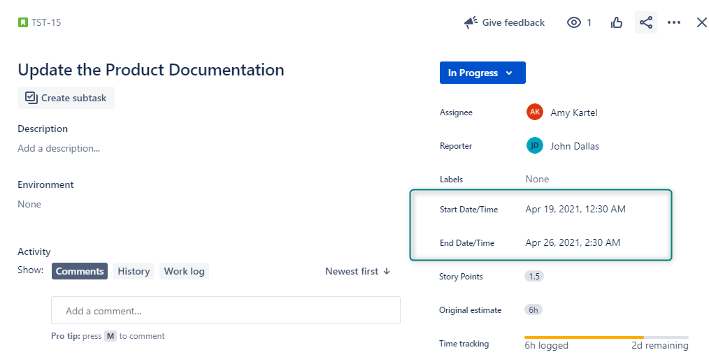 Schedule tasks directly from Jira and ActivityTimeline