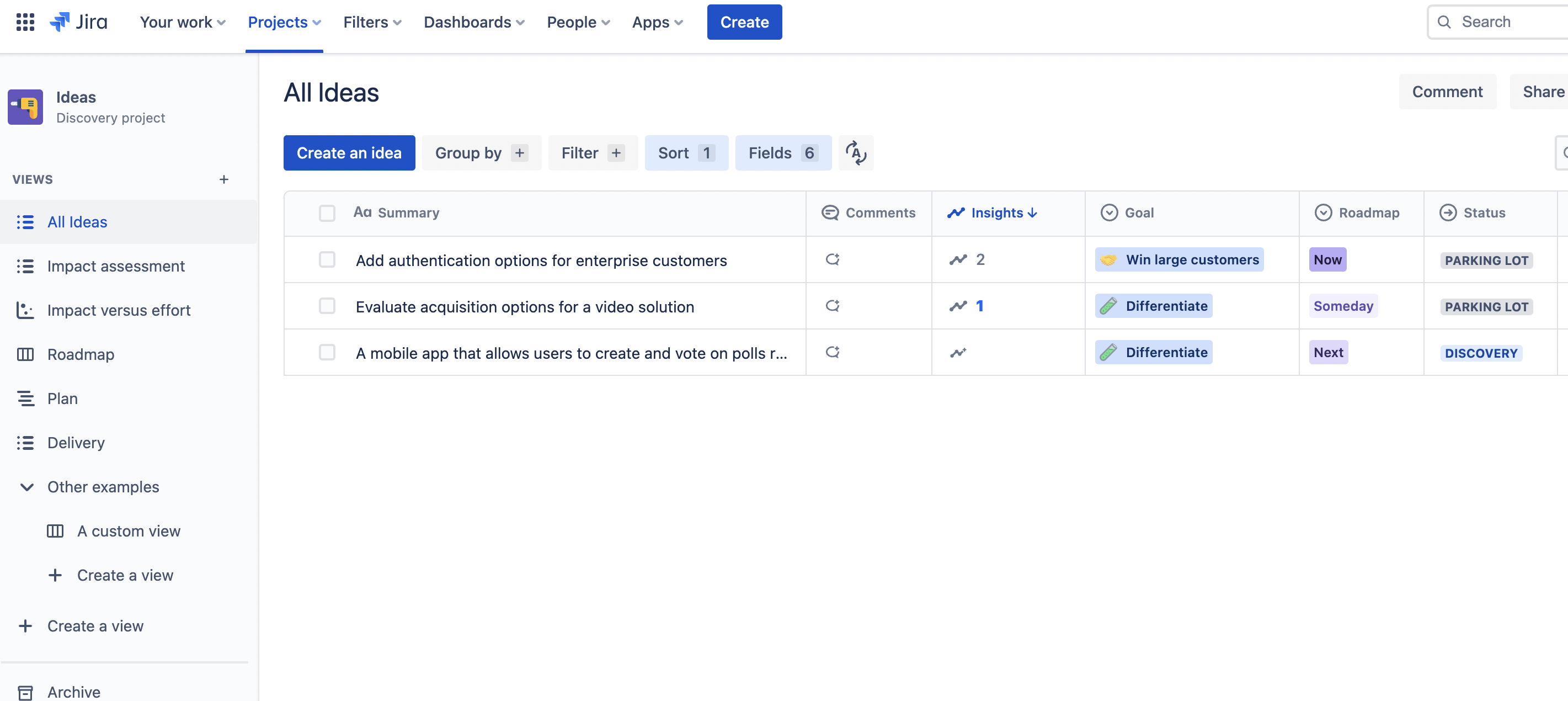 Ideas_Jira Product Discovery