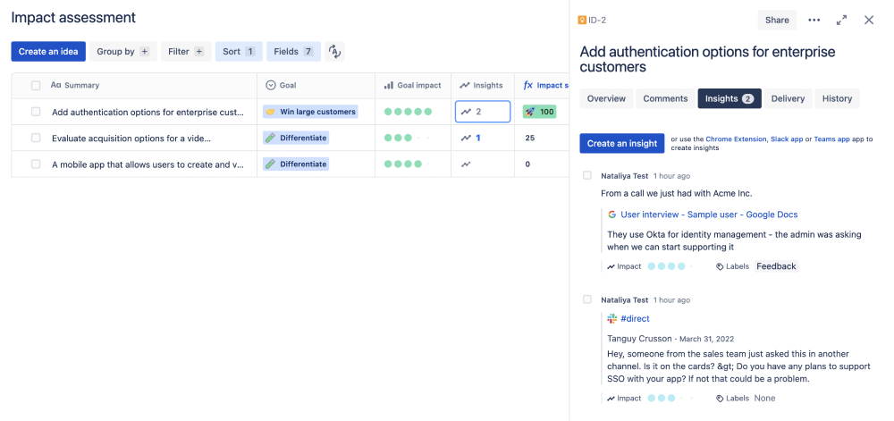Impact assessment Jira Product Discovery